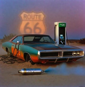 The End of Gasoline: Are Electric and Hydrogen Vehicles the Ultimate Solution? Abandoned Charger tangled in EV cables at twilight.