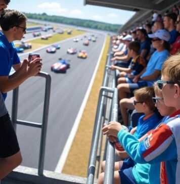 Electric vs. Hybrid vs. Hydrogen: The Future of Sustainable Racing Chaotic sustainable racing from stands, soda spill.