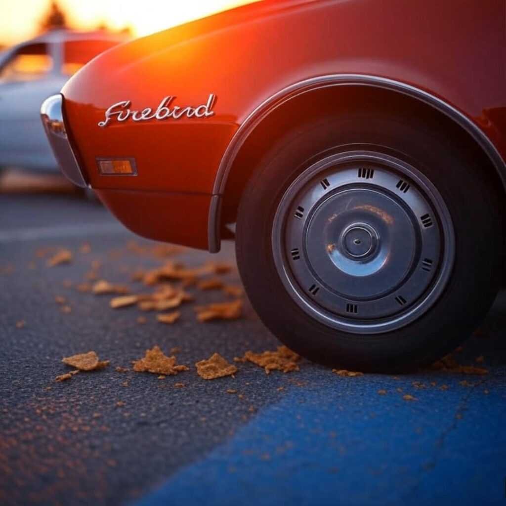 68 Firebird car meet, grin in bumper, nachos.