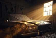5 Hidden Gems in the World of Classic Cars You Must Know About Dusty hidden gem classic car in barn evoking wry nostalgia.