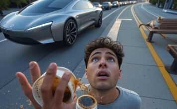 Flying Cars, Smart Roads, and Beyond: What Transportation Will Look Like in 2050 Flying car hovers over smart road, coffee spills, cat naps.